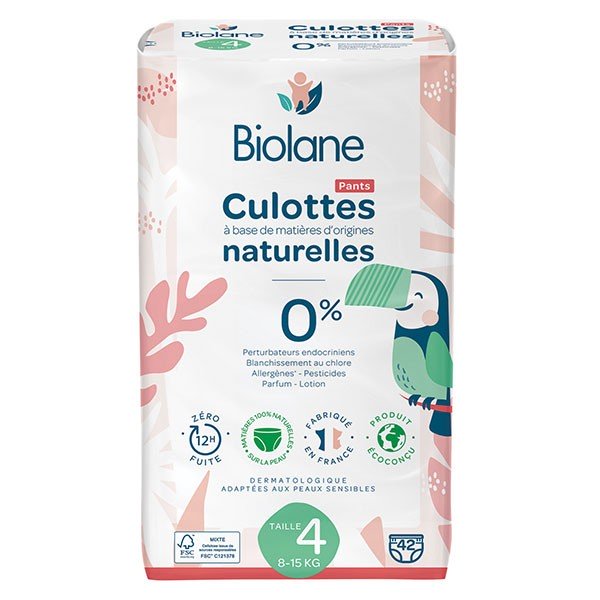 Biolane Couche Culotte Naturelle Taille 4 42 unités