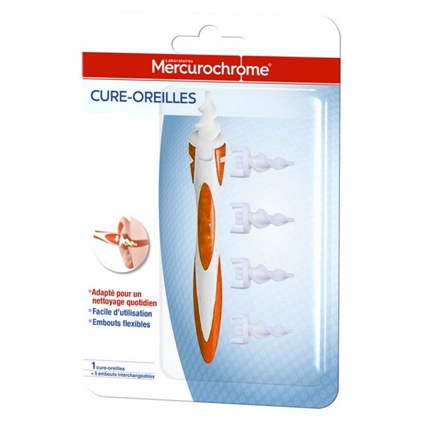 Mercurochrome Hygiène et Soins Cure-Oreille Lavable et Réutilisable 4  unités