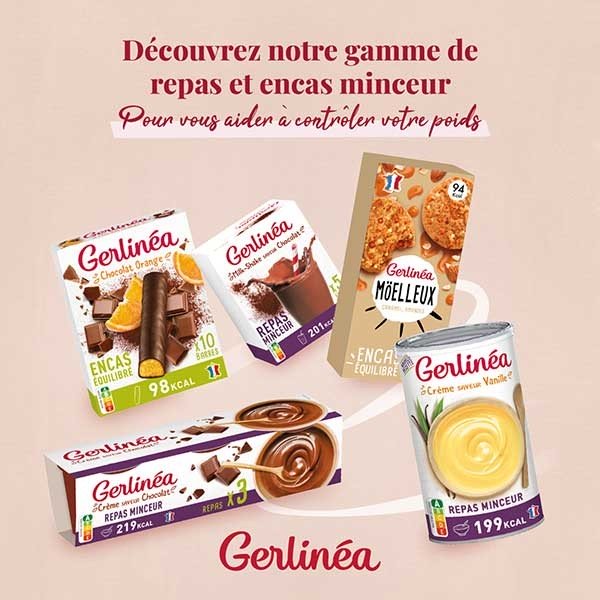 Gerlinéa - Crème Repas Minceur - Substitut de Repas Complet et Rapide -  Saveur : Chocolat - 192686