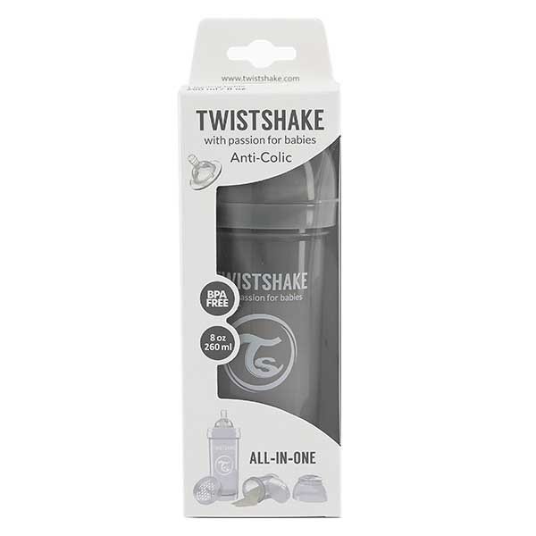 Biberon anti-colique Twistshake - Gris - 330ml